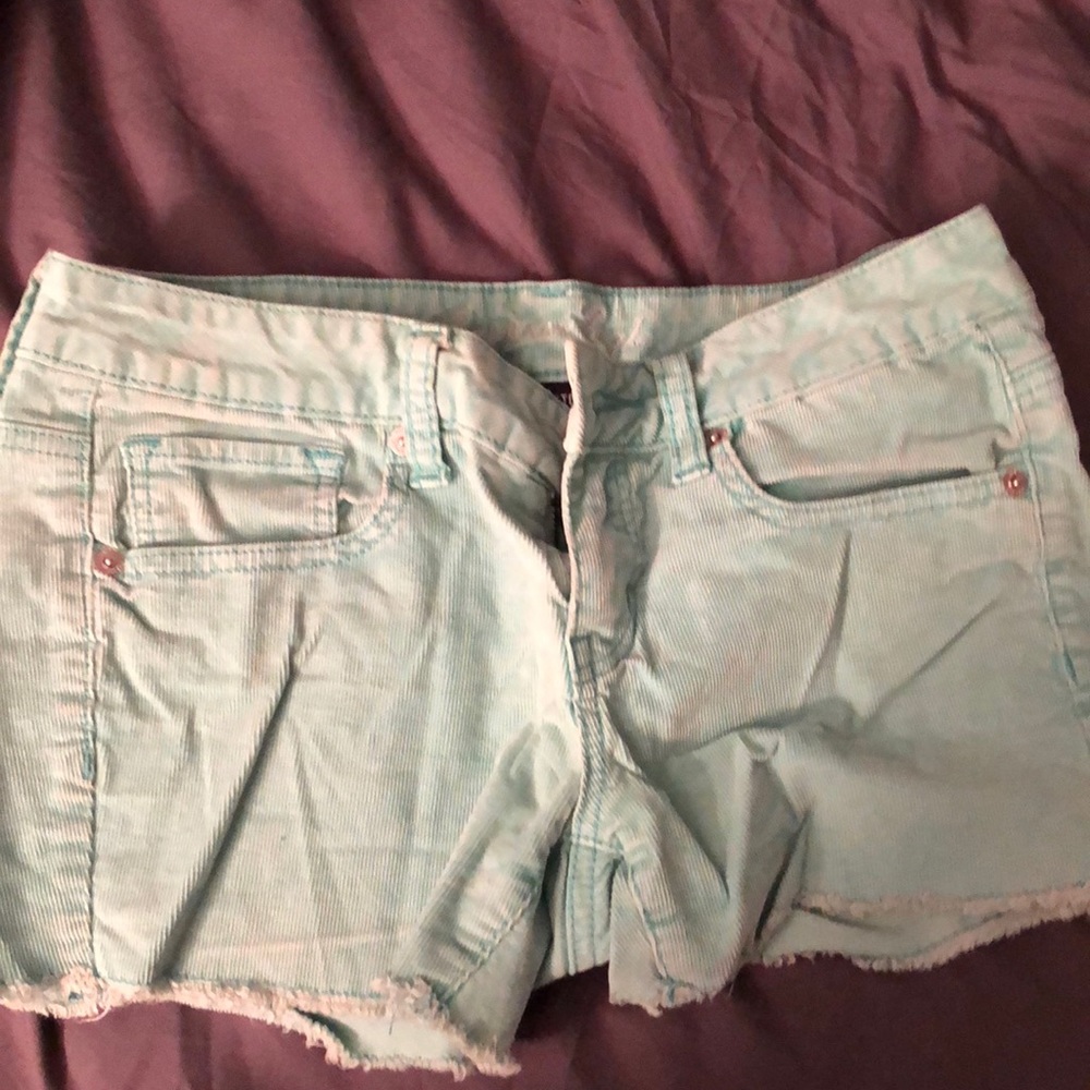 Corduroy green shorts